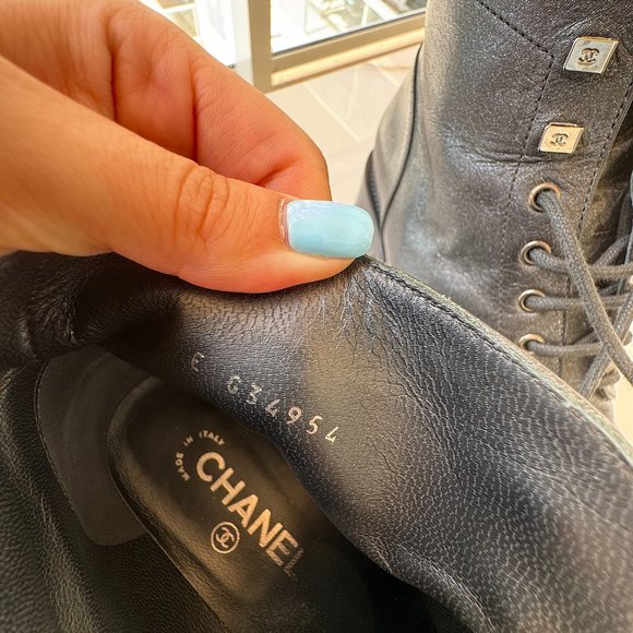 Chanel Combat Ankle Boots Black Size 38 Original Women - Picture 13 of 16